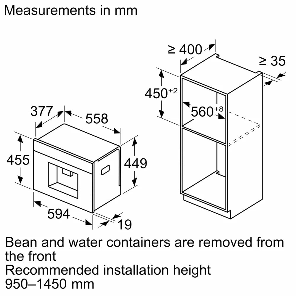 ყვითელი - BOSCH ჩასაშენებელი ყავის აპარატი CTL9181B0