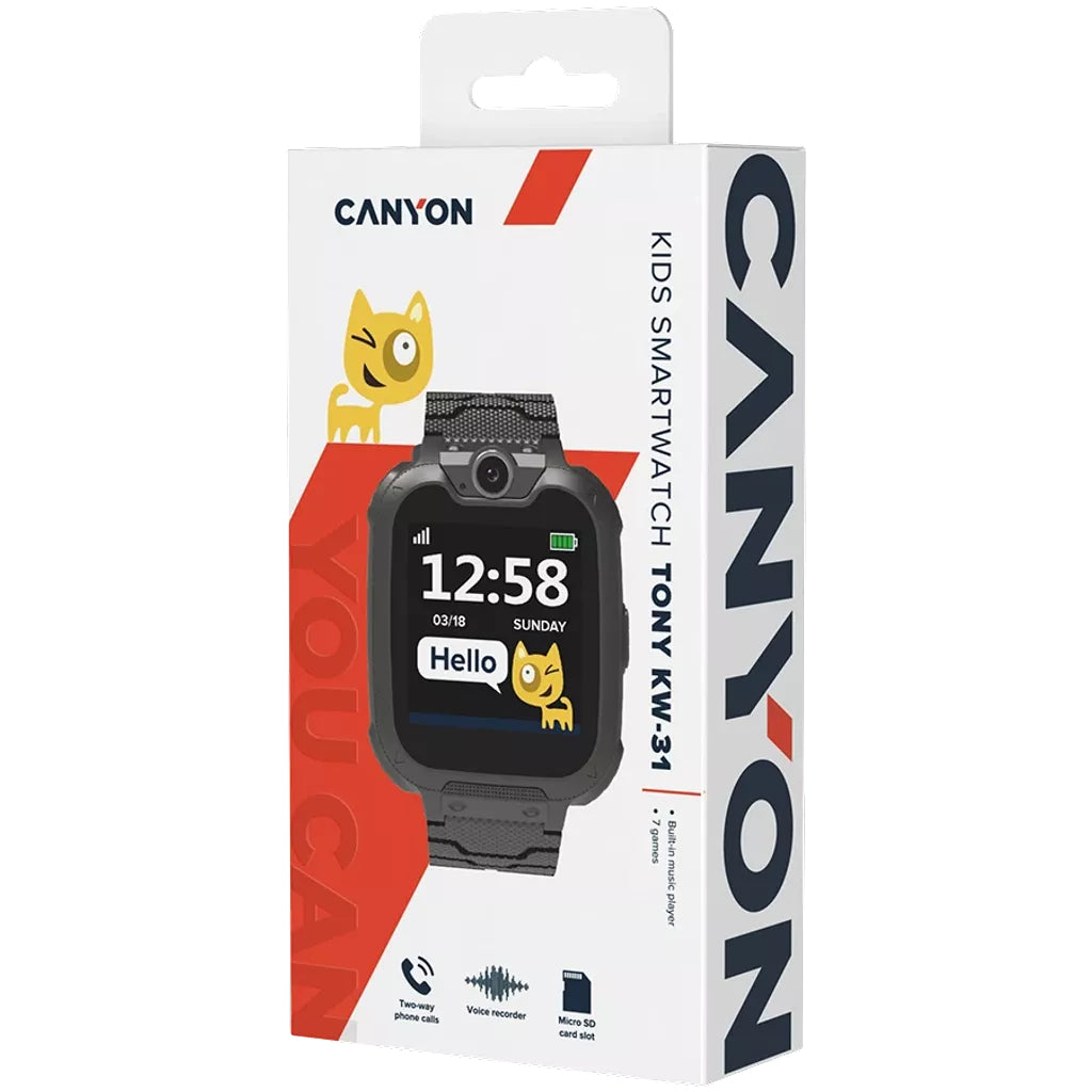 ყვითელი - Canyon სმარტ საათი Kids Smart watch “Tony” KW-31